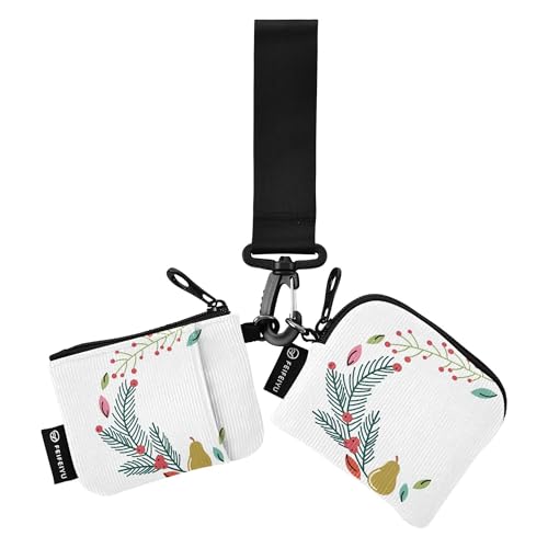 Doppelte Geldbörse Kreditkartenhalter Brieftasche große Kapazität Reißverschluss Cash-Münzfach mit Reißverschluss Münzfach für Frauen Männer 2er-Pack, fröhliche weihnachten, 4.13"(L) x 3.5"(W), von Caihoyu