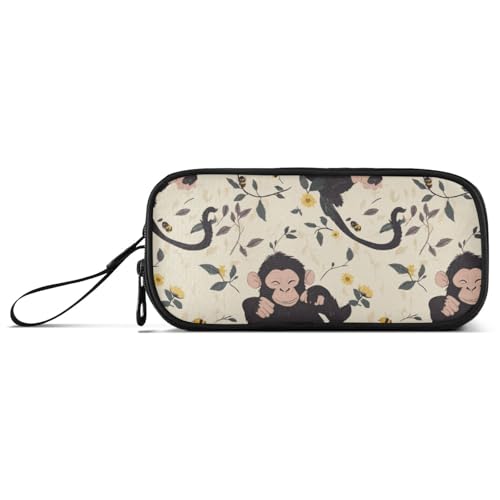 Federmäppchen mit großem Fassungsvermögen, Teenager, mit Reißverschluss, College mit Reißverschluss, lustiger Schimpanse von Caihoyu