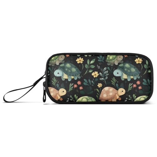 Federmäppchen mit großem Fassungsvermögen, für Erwachsene, Kosmetik, adrett, leicht, Cartoon, niedliche Schildkröte von Caihoyu