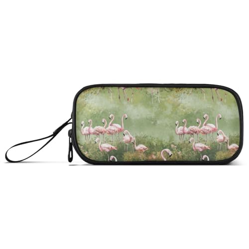 Federmäppchen mit großem Fassungsvermögen, für Erwachsene, mit Griff, lustiger Flamingo von Caihoyu