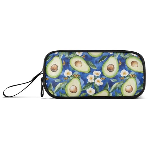 Federmäppchen mit großem Fassungsvermögen, für Herren, Kosmetik, Make-up, College, mit Reißverschluss, lustige Avocado-Früchte von Caihoyu