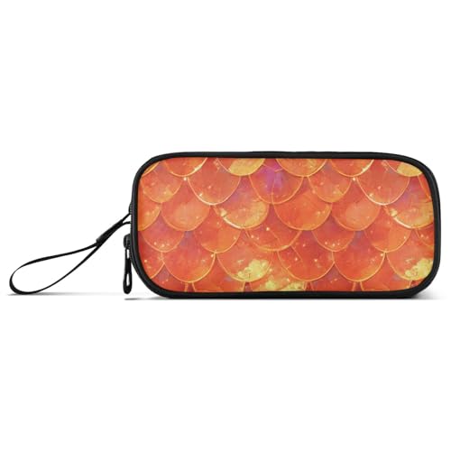 Federmäppchen mit großem Fassungsvermögen, für Herren, für Schule, Schule, mit Fach, rote Skalen, glitzernd von Caihoyu