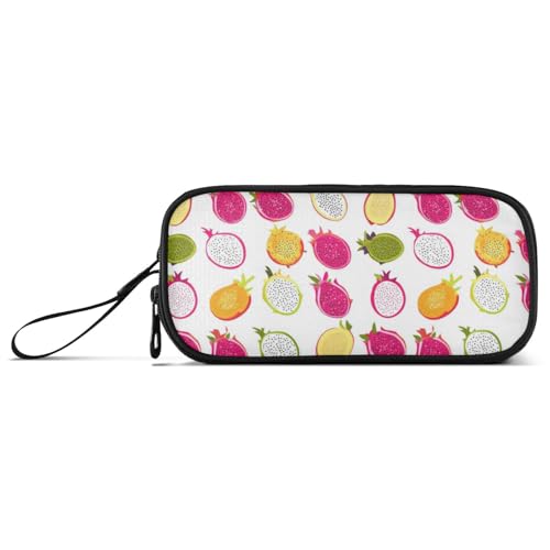 Federmäppchen mit großem Fassungsvermögen, für Jungen, Federmäppchen mit Reißverschluss, mit Griff, Cartoon, Drache, Frucht von Caihoyu