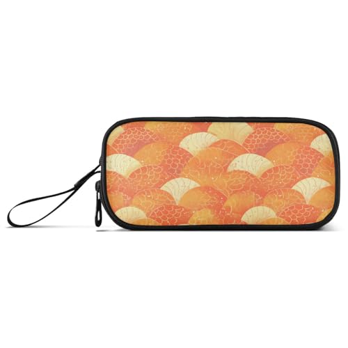 Federmäppchen mit großem Fassungsvermögen, für Jungen, Kunst-Federmäppchen, Mittelschule, tragbar, orangefarbene Waage, glitzernd von Caihoyu