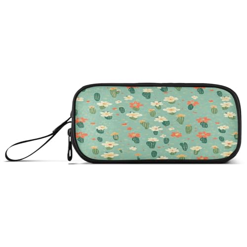 Federmäppchen mit großem Fassungsvermögen, für Kinder, College, mit Griff, kleine Blumen und kleines Laub von Caihoyu