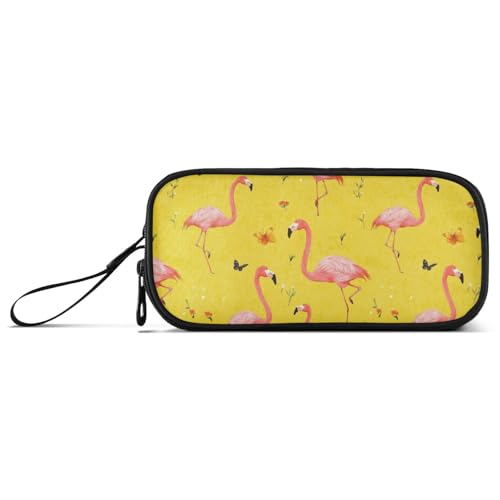 Federmäppchen mit großem Fassungsvermögen, für Kinder, Mittelschule, mit Reißverschluss, süßer Flamingo von Caihoyu