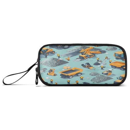 Federmäppchen mit großem Fassungsvermögen, für Kinder, multifunktional, Bau-Szene, Muldenkipper von Caihoyu