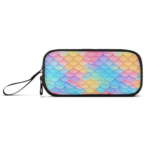 Federmäppchen mit großem Fassungsvermögen, für Lehrer, Pinsel und Federmäppchen, leicht, Regenbogenfischschuppe, schimmernd von Caihoyu