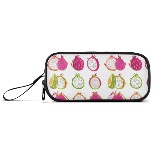 Federmäppchen mit großem Fassungsvermögen, für Mädchen, Federmäppchen, Organizer, Reisen, mit Griff, Cartoon, Drache, Frucht von Caihoyu