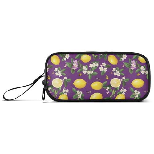 Federmäppchen mit großem Fassungsvermögen, für Teenager, Jungen, cooles Federmäppchen mit Reißverschluss, Zitronenfrucht von Caihoyu