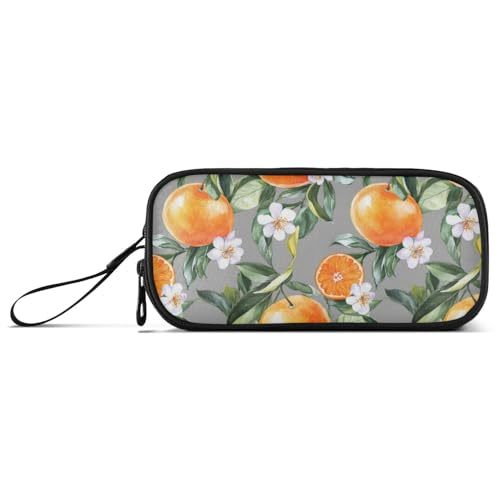 Federmäppchen mit großem Fassungsvermögen, für Teenager, Mittelschule, mit Griff, süße Mandarinenfrucht von Caihoyu
