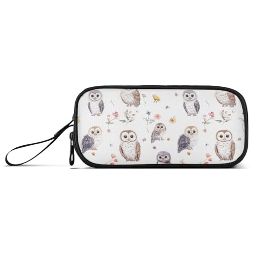 Federmäppchen mit großem Fassungsvermögen, für Teenager und Jungen, mit Griff, Cartoon-Eule von Caihoyu