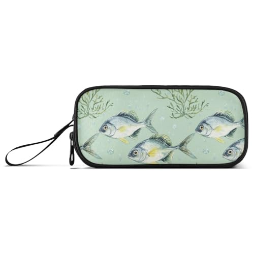 Große Kapazität Bleistifttasche Frauen Tasche mit Fach Schulbedarf mit Fach Kunst Pompano Fische von Caihoyu