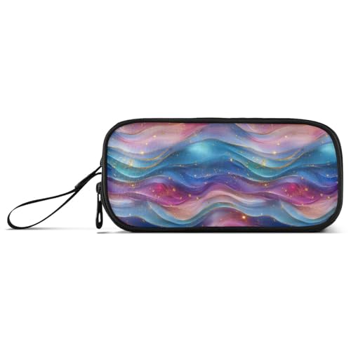 Große Kapazität Federmäppchen Herren Taschen mit Reißverschluss College Tragbar Burgunderrot Blau Regenbogen von Caihoyu