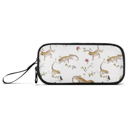 Große Kapazität Federmäppchen Krankenschwester Etui mit Stifthalter Schule Must Haves mit Fach Ästhetischer Leopard Reptil von Caihoyu