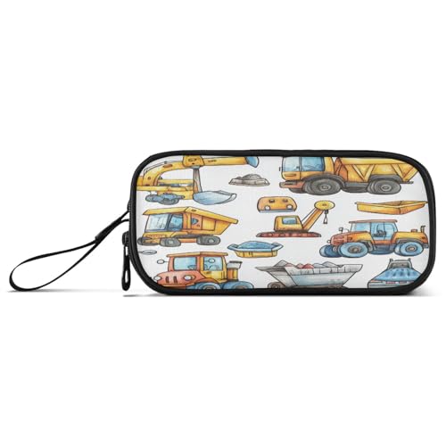 Große Kapazität Federmäppchen Krankenschwestermäppchen mit Bleistift Büro mit Griff Baufahrzeuge von Caihoyu