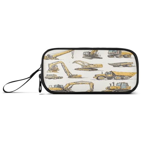 Große Kapazität Federmäppchen Lehrer Federmäppchen Tasche Elementary mit Griff Baufahrzeuge von Caihoyu