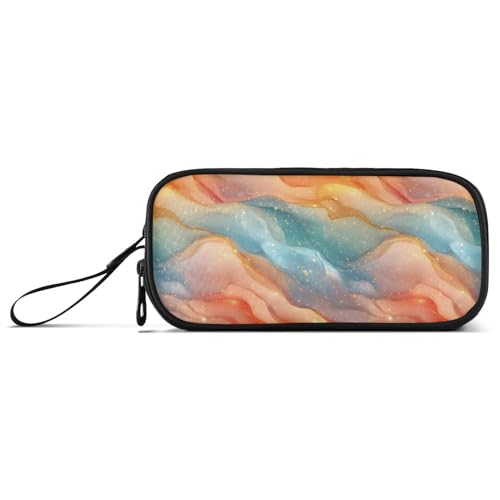 Große Kapazität Federmäppchen Mädchen Etui mit Stifthalter Niedlich Schulbedarf mit Fach Pfirsichblaugrün rot von Caihoyu