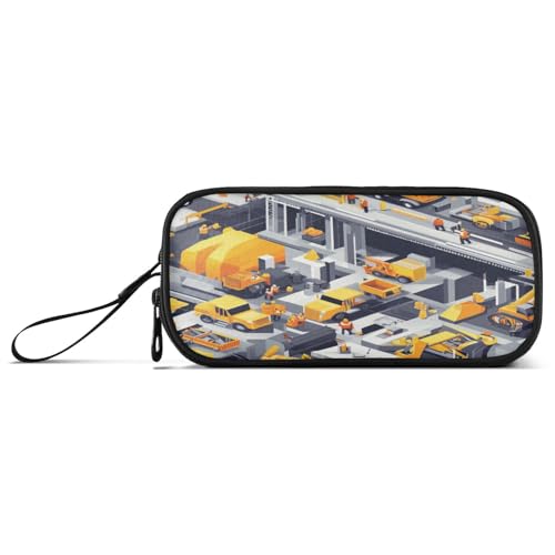 Große Kapazität Federmäppchen Mädchen Reise Federmäppchen Elementary mit Fach Konstruktion Szene Betonmischer LKW von Caihoyu