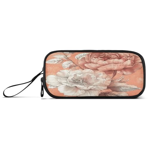 Große Kapazität Federmäppchen für Lehrer, großes Federmäppchen, College, mit Reißverschluss, Blumen, Pfingstrosen, Petunie, Rose von Caihoyu