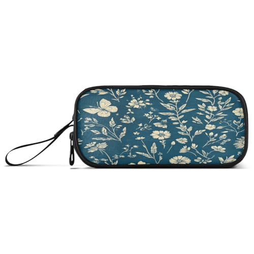 Großes Fassungsvermögen, Federmäppchen, Teenager, großes Federmäppchen, niedliches Schulzubehör mit Reißverschluss, Frühlingsblumen, Kakteen, Kornblumen, Schmetterlinge, Bienen von Caihoyu