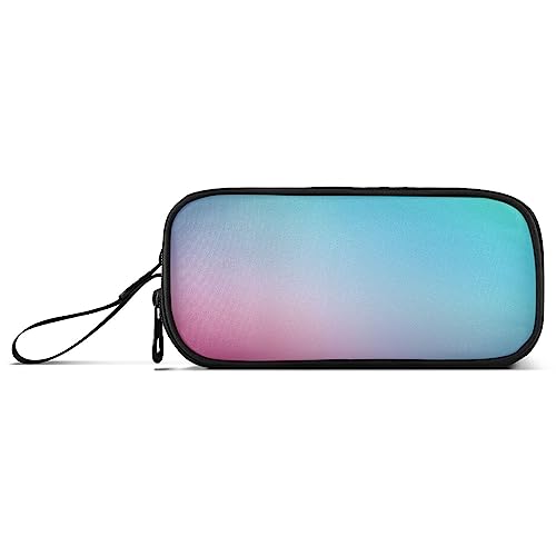 Großes Federmäppchen für Damen, großes Federmäppchen, niedliches Schulbedarf, tragbar, Blaugrün, Farbverlauf, Blau, verschwommen von Caihoyu