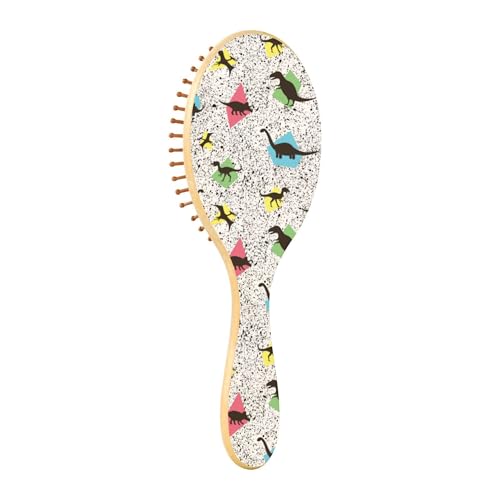 Haarbürste aus Holz, Paddelbürste für feines Haar, Holzhaarbürsten für Frauen, Massagebürste aus Holz, niedliche Dinosaurier von Caihoyu