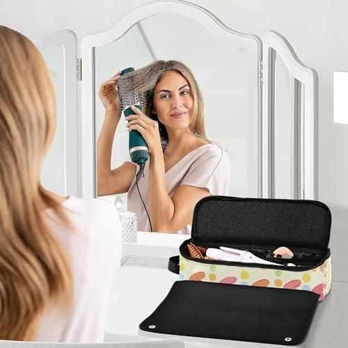 Haarwerkzeug-Reisetasche für Frauen mit herausnehmbarer, hitzebeständiger Matte, wasserdicht, flacher Lockenstab, Reise-Organizer für Haarwerkzeug-Reisetasche für Frauen mit herausnehmbarer, hitzebeständiger Matte, wasserdicht, flacher Lockenstab, Reise-Organizer für von Caihoyu