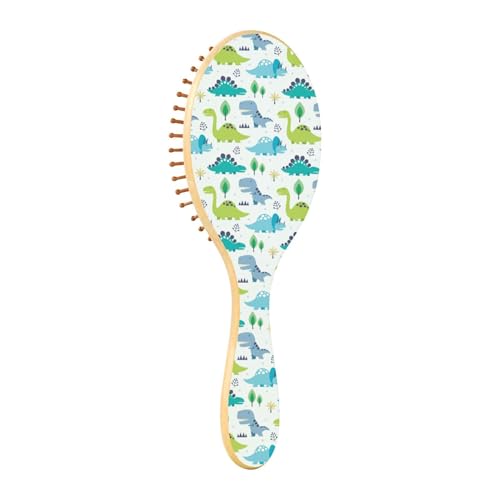 Holzbürste, Paddelhaarbürste, Holzhaarbürste für Frauen, natürliche Holzbürste, Dinosaurier von Caihoyu