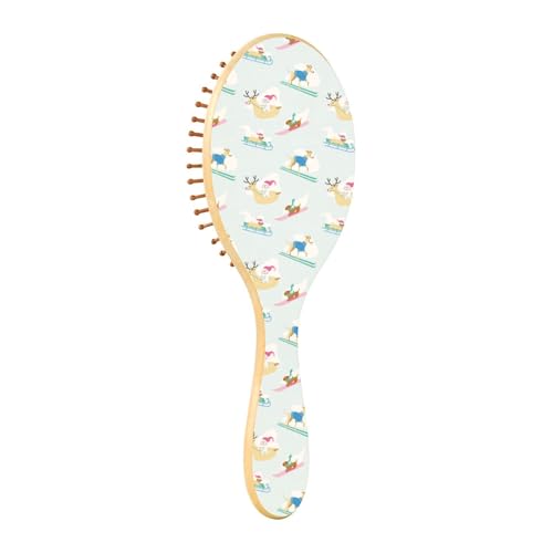 Holzbürste Holzpaddelbürste Holzhaarbürste für Frauen Massage Haarbürste Weihnachten Neujahr Dekor von Caihoyu