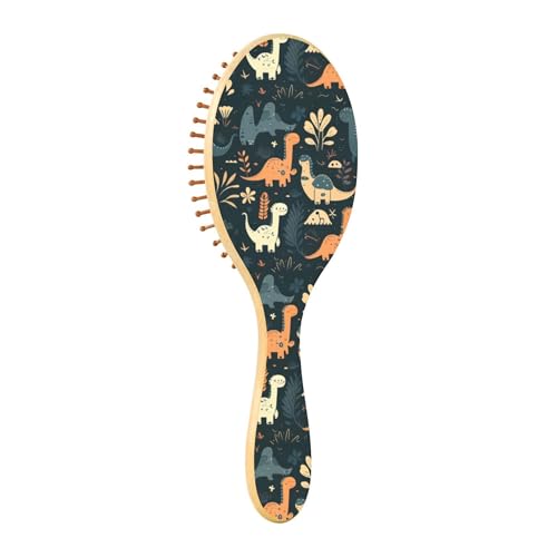 Holzbürste Paddelhaarbürsten für Frauen Holzbürste für Haarbürste für natürliches Haar, Dinosaurier und Pflanzen von Caihoyu