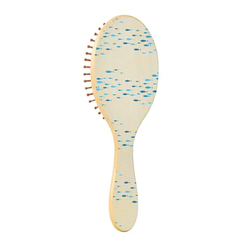 Holzhaarbürste Holzpaddelhaarbürste Holzhaarbürste für Frauen Natürliche Haarbürste Hawaii-Fischwelle von Caihoyu