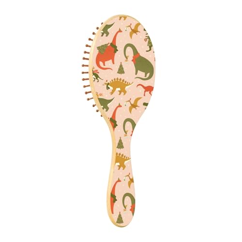 Holzhaarbürsten Paddel-Haarbürste für Frauen Holzbürste für Haare natürliche Haarbürste Dinosaurier Weihnachten Party Baum Rex von Caihoyu