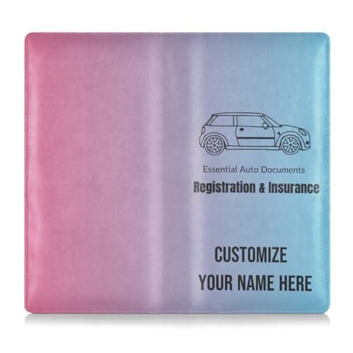 Individuelle Leder-Auto-Registrierungsversicherung und Ausweishalter, personalisierbar, für Herren und Damen, Handschuhfach-Organizer für jedes Auto, LKW, Motorrad, Anhänger oder Boot, marineblauer von Caihoyu