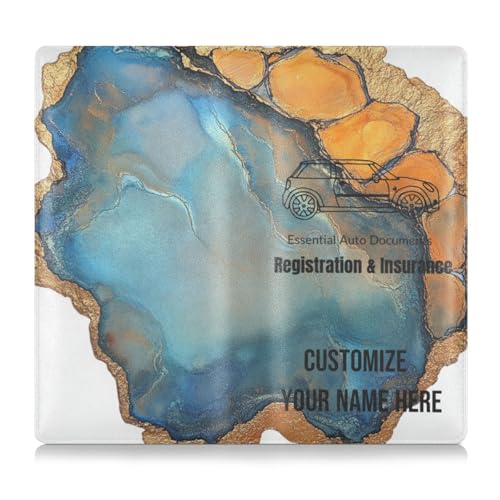 Individuelle Leder-Auto-Registrierungsversicherung und Ausweishalter, personalisierbar, für Männer und Frauen, Dokumententasche für Karten, wesentliches Dokument, Führerschein, Mehrfarbig 13, 1 size von Caihoyu