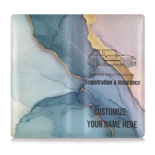 Individuelle Leder-Auto-Registrierungsversicherung und Ausweishalter, personalisierbar, für Männer und Frauen, Dokumententasche für Karten, wesentliches Dokument, Führerschein, Mehrfarbig: 10, 1 size von Caihoyu