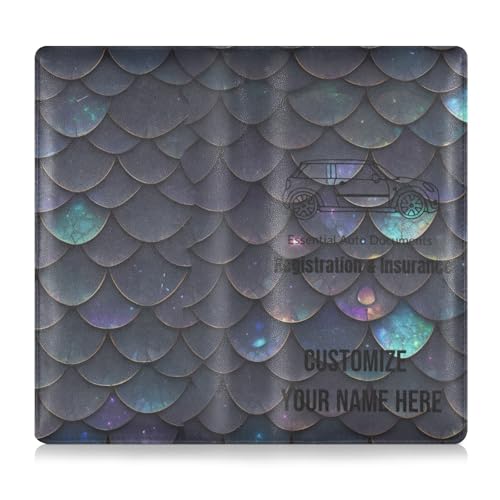 Individuelle Leder-Auto-Zulassungsversicherung und Ausweishalter, personalisierbar, für Männer und Frauen, perfekte Auto-Essentials Geldbörse für Karten, wichtige Dokumente, Führerschein von Caihoyu