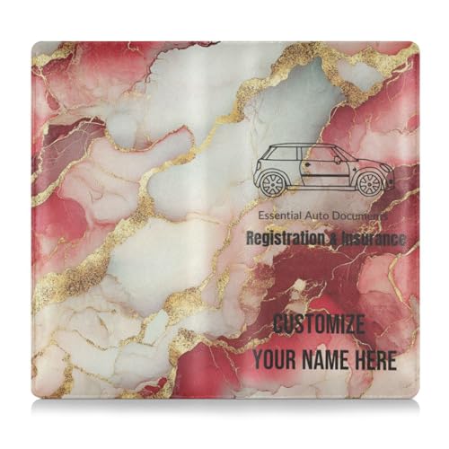 Individuelle Leder-Geldbörse für Kfz-Zulassung und Versicherungskarten, personalisierbar, für Herren und Damen, perfekte Auto-Essentials Geldbörse für Führerschein, Karten und wichtige Dokumente von Caihoyu