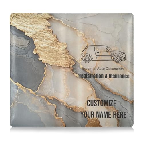 Individuelle Leder-Geldbörse für Registrierung und Versicherung, personalisierbar, für Männer und Frauen, perfekte Auto-Essentials Brieftasche für Karten, wesentliche Dokumente, Führerschein von Caihoyu