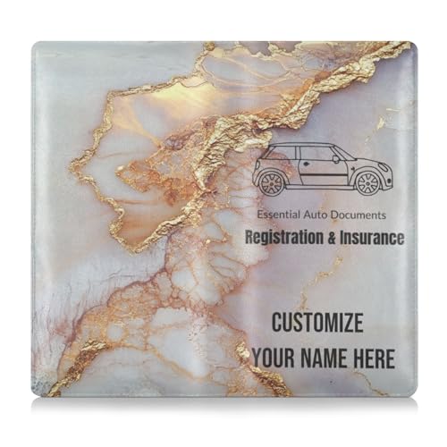 Individuelle Leder-Registrierungs- und Versicherungskartenhalter, personalisierbar, für Männer und Frauen, Auto-Essentials für wichtige Dokumente, Führerschein, Karten, Mehrfarbig 13, 1 size von Caihoyu