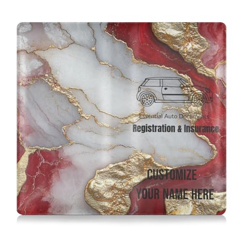 Individuelle Leder-Registrierungs- und Versicherungskartenhalter, personalisierbar, für Männer und Frauen, Auto-Essentials für wichtige Dokumente, Führerschein, Karten, Mehrfarbig: 10, 1 size von Caihoyu