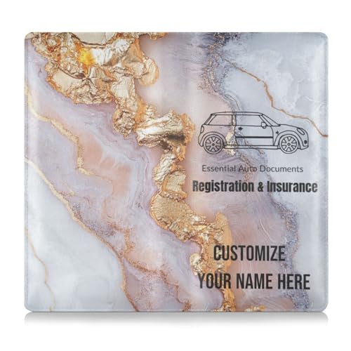 Individuelle Leder-Registrierungs- und Versicherungskartenhalter, personalisierbar, für Männer und Frauen, Auto-Essentials für wichtige Dokumente, Führerschein, Karten, Mehrfarbig16, 1 size von Caihoyu