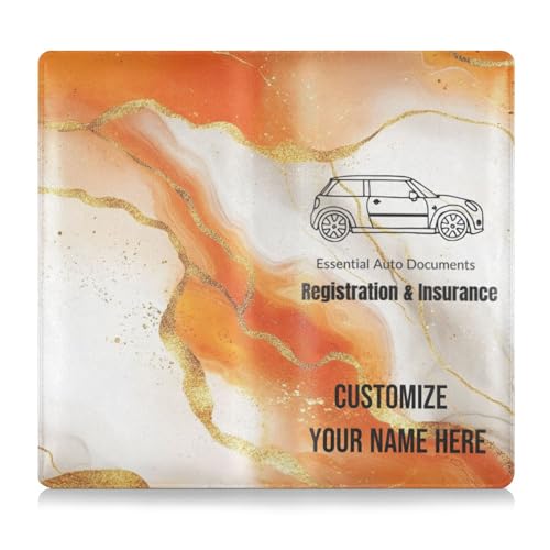 Individuelle Leder-Schutzhülle für Kfz-Registrierung und Versicherungskarten, personalisierbar, für Männer und Frauen, unverzichtbare Auto-Brieftaschen-Hülle für Dokumente, Karten, Führerschein von Caihoyu