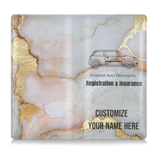 Individuelle Leder-Schutzhülle für Kfz-Zulassung und Versicherung, personalisierbar, für Herren und Damen, Zubehör für Führerschein, Karten und wichtige Dokumente, Mehrfarbig 20, 1 size von Caihoyu