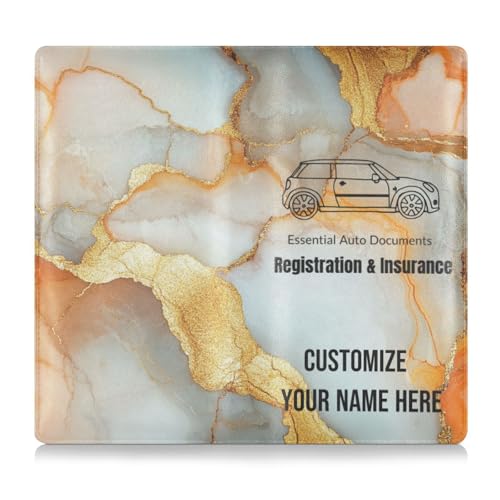 Individuelle Leder-Schutzhülle für Kfz-Zulassung und Versicherung, personalisierbar, für Herren und Damen, Zubehör für Führerschein, Karten und wichtige Dokumente, Mehrfarbig11, 1 size von Caihoyu