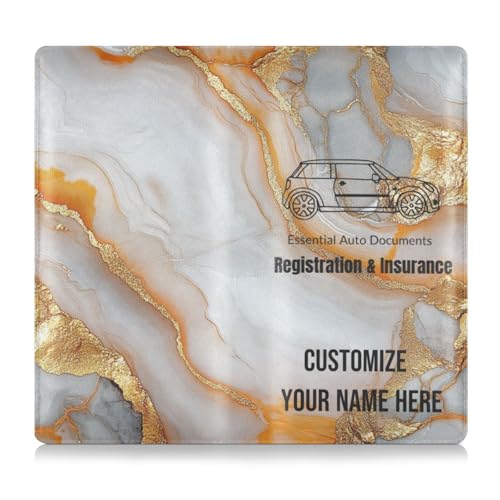 Individuelle Leder-Schutzhülle für Kfz-Zulassung und Versicherung, personalisierbar, für Herren und Damen, Zubehör für Führerschein, Karten und wichtige Dokumente, Mehrfarbig15, 1 size von Caihoyu