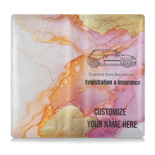 Individuelle Leder-Schutzhülle für Kfz-Zulassung und Versicherung, personalisierbar, für Herren und Damen, Zubehör für Führerschein, Karten und wichtige Dokumente, Mehrfarbig19, 1 size von Caihoyu