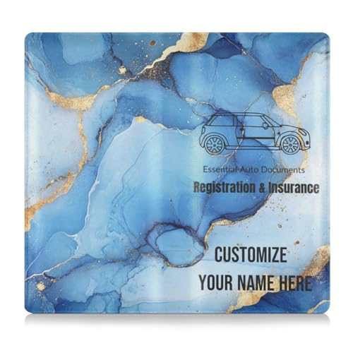 Individuelle Leder-Schutzhülle für Kfz-Zulassung und Versicherungskarten, personalisierbar, für Männer und Frauen, Zubehör, Etui für Karten, wesentliche Dokumente, Führerschein, Fahrzeugpapiere von Caihoyu