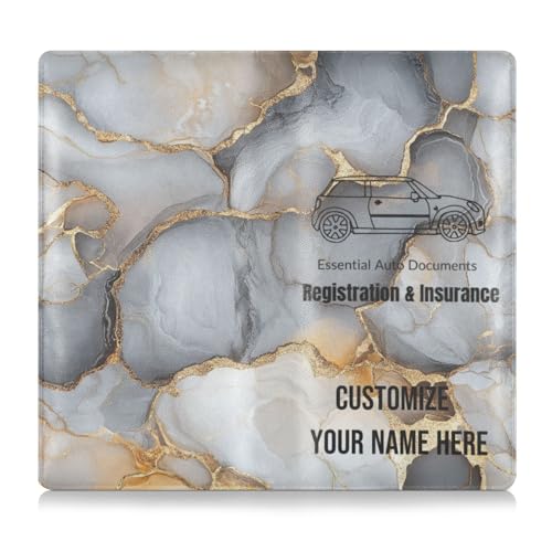 Individuelle Leder-Schutzhülle für Kfz-Zulassung und Versicherungskarten, personalisierbar, für Männer und Frauen, unverzichtbare Auto-Brieftaschen-Hülle für Führerschein, Karten und wichtige von Caihoyu