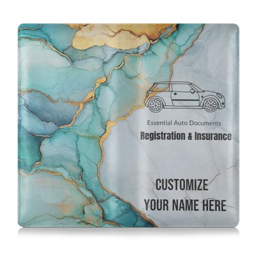 Individuelle PU-Leder-Auto-Registrierungs- und Versicherungshalter, personalisierbar, für Herren und Damen, perfekte Auto-Essentials Geldbörse für Fahrer, Autobesitzer, Anhänger, Motorrad, Boot von Caihoyu